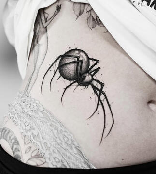 Freehand spider tattoo