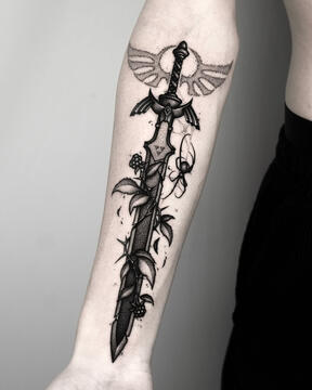 Custom sword tattoo from Legend of Zelda Sword from Legend of Zelda